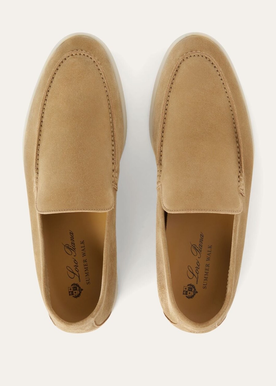 summer walk loafers suède licht hout fum