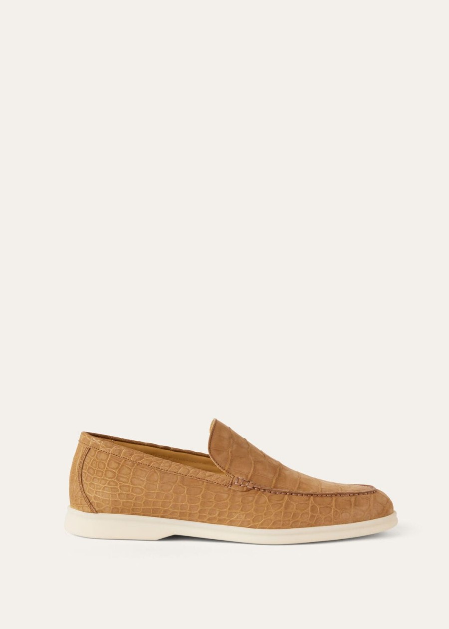 summer walk light cuir loafers van alligatorleer