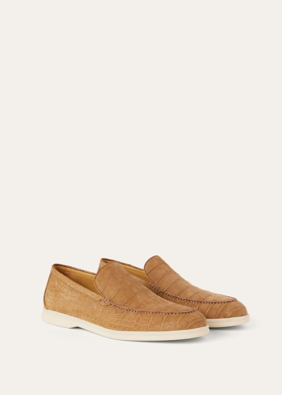 summer walk light cuir loafers van alligatorleer