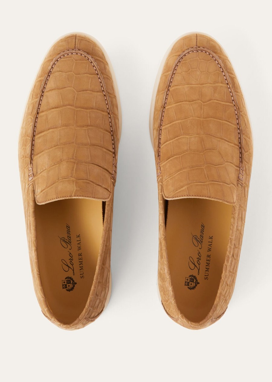 summer walk light cuir loafers van alligatorleer