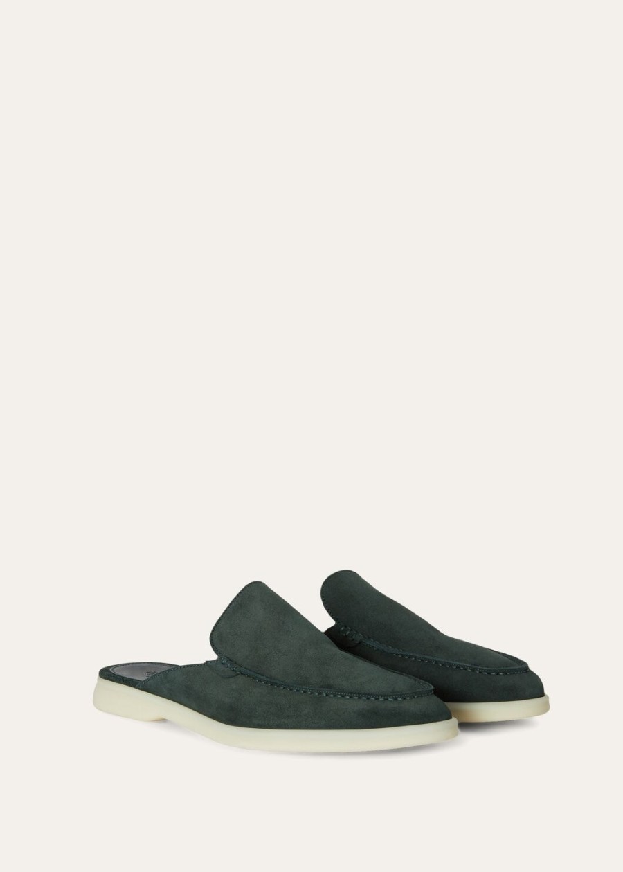 babouche walk suède loafers donkergroen