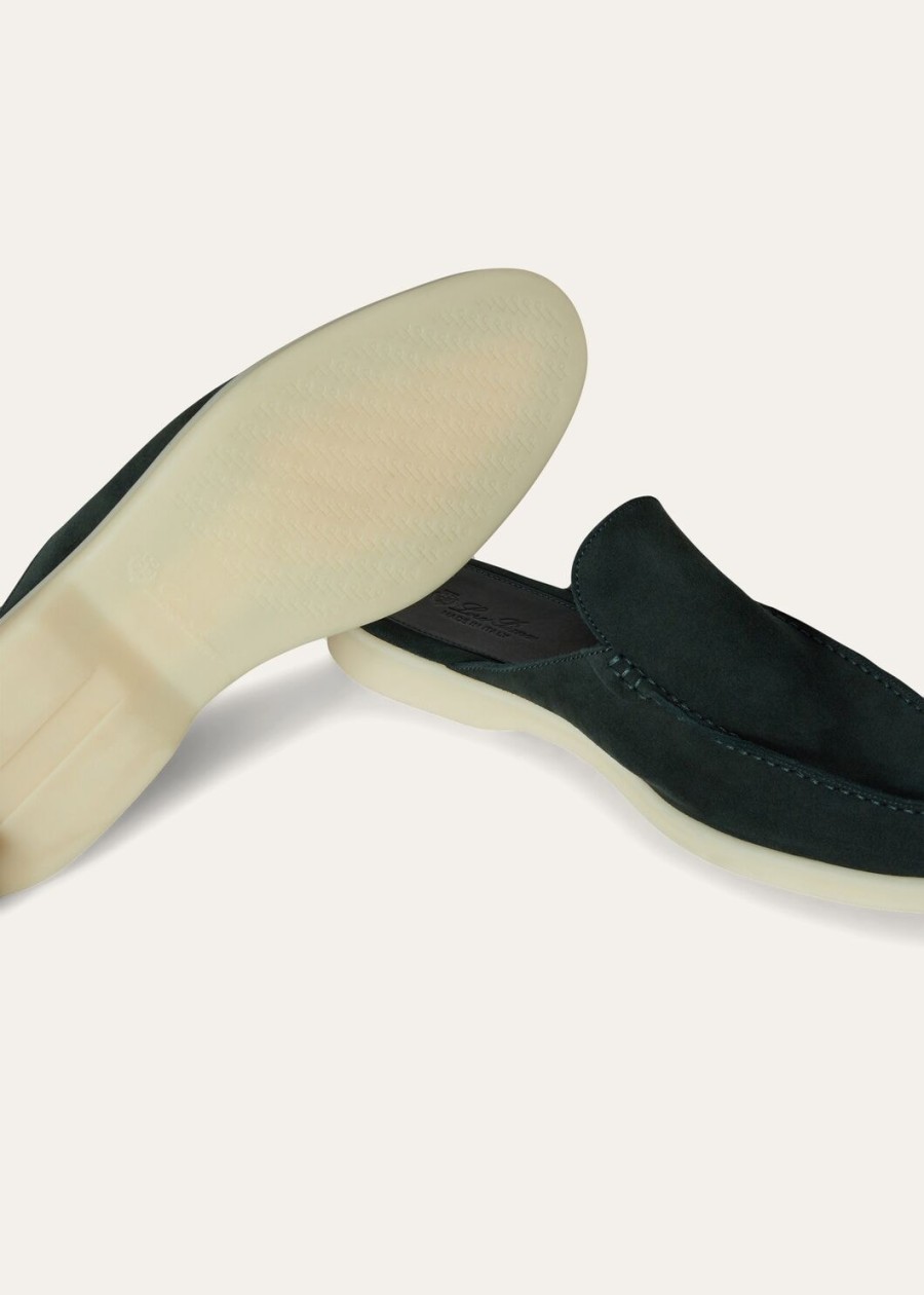 babouche walk suède loafers donkergroen