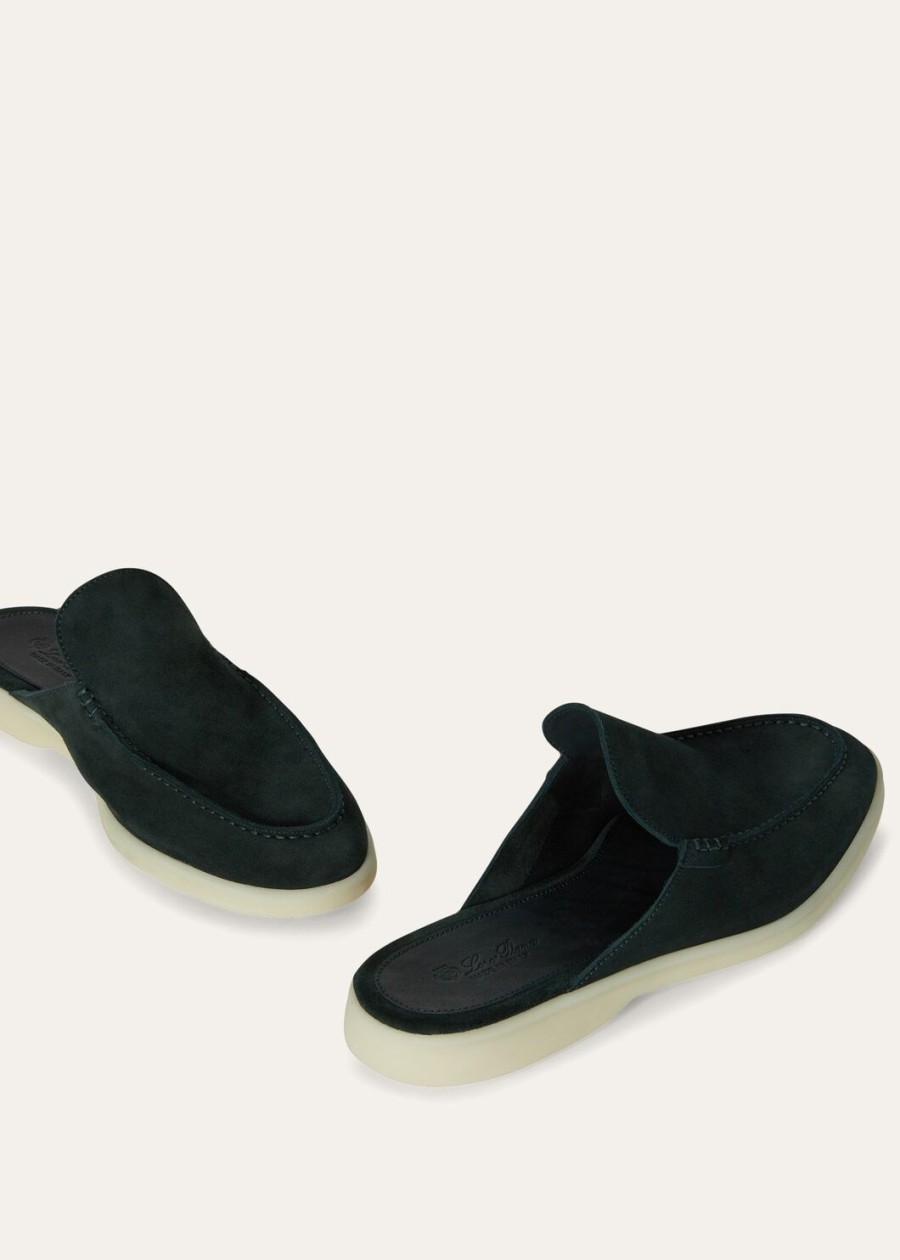 babouche walk suède loafers donkergroen