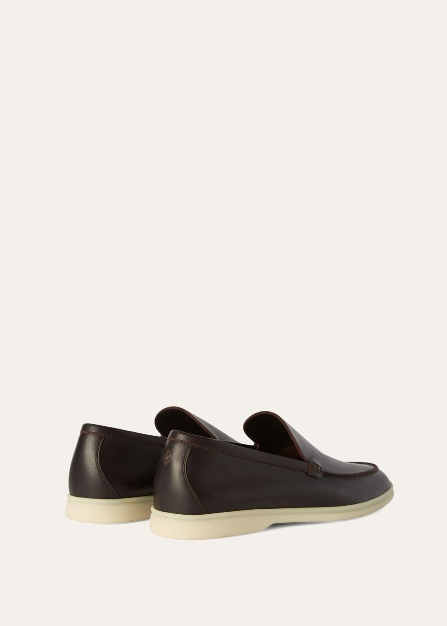 summer walk kalfsleren loafers chocoladebruin