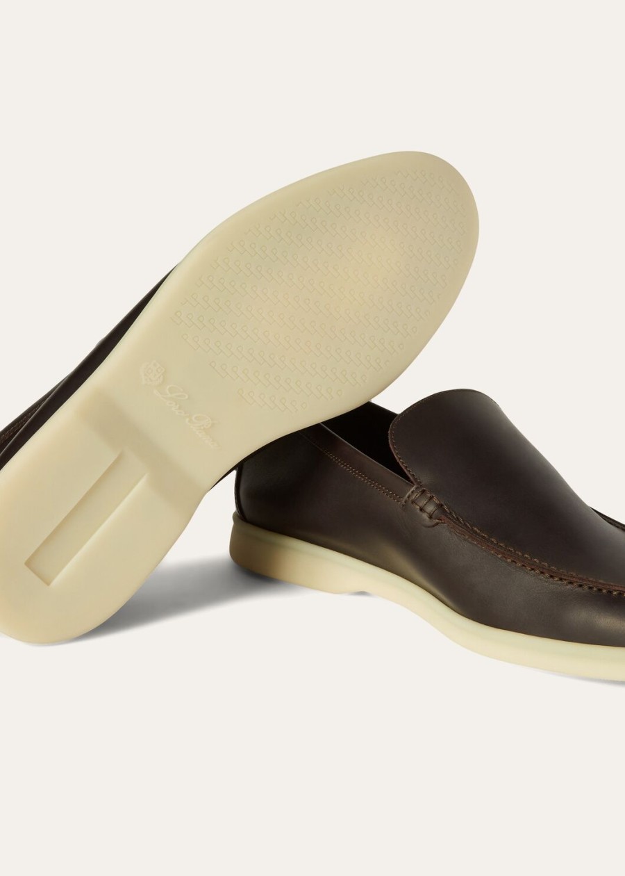 summer walk kalfsleren loafers chocoladebruin