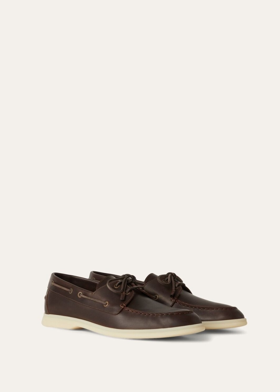 sea-sail walk kalfsleren loafers in lichte chocoladekleur