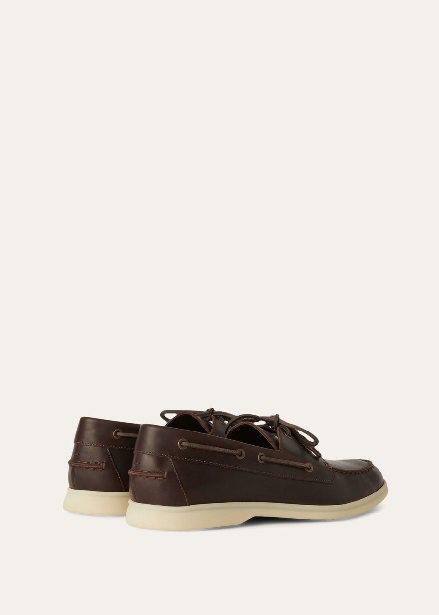 sea-sail walk kalfsleren loafers in lichte chocoladekleur