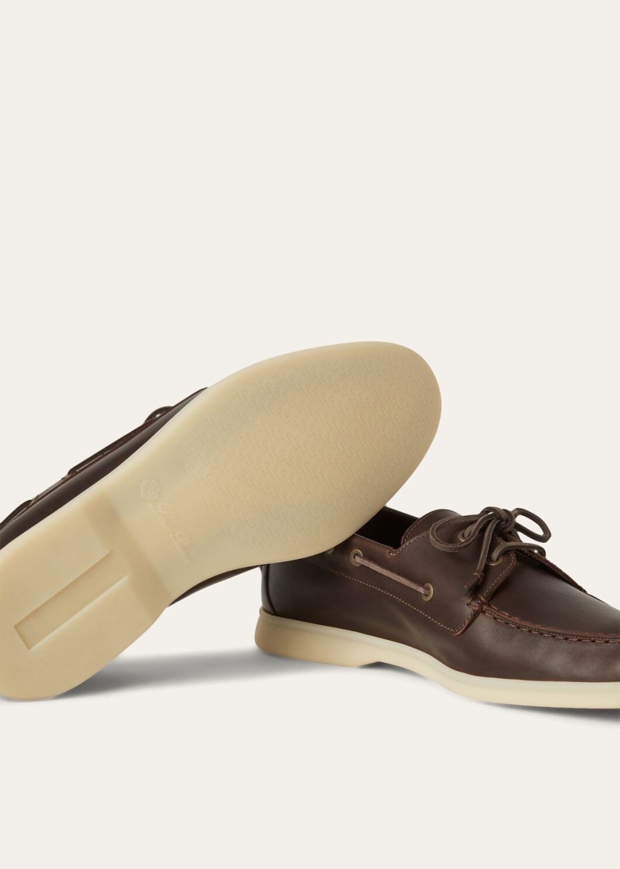 sea-sail walk kalfsleren loafers in lichte chocoladekleur