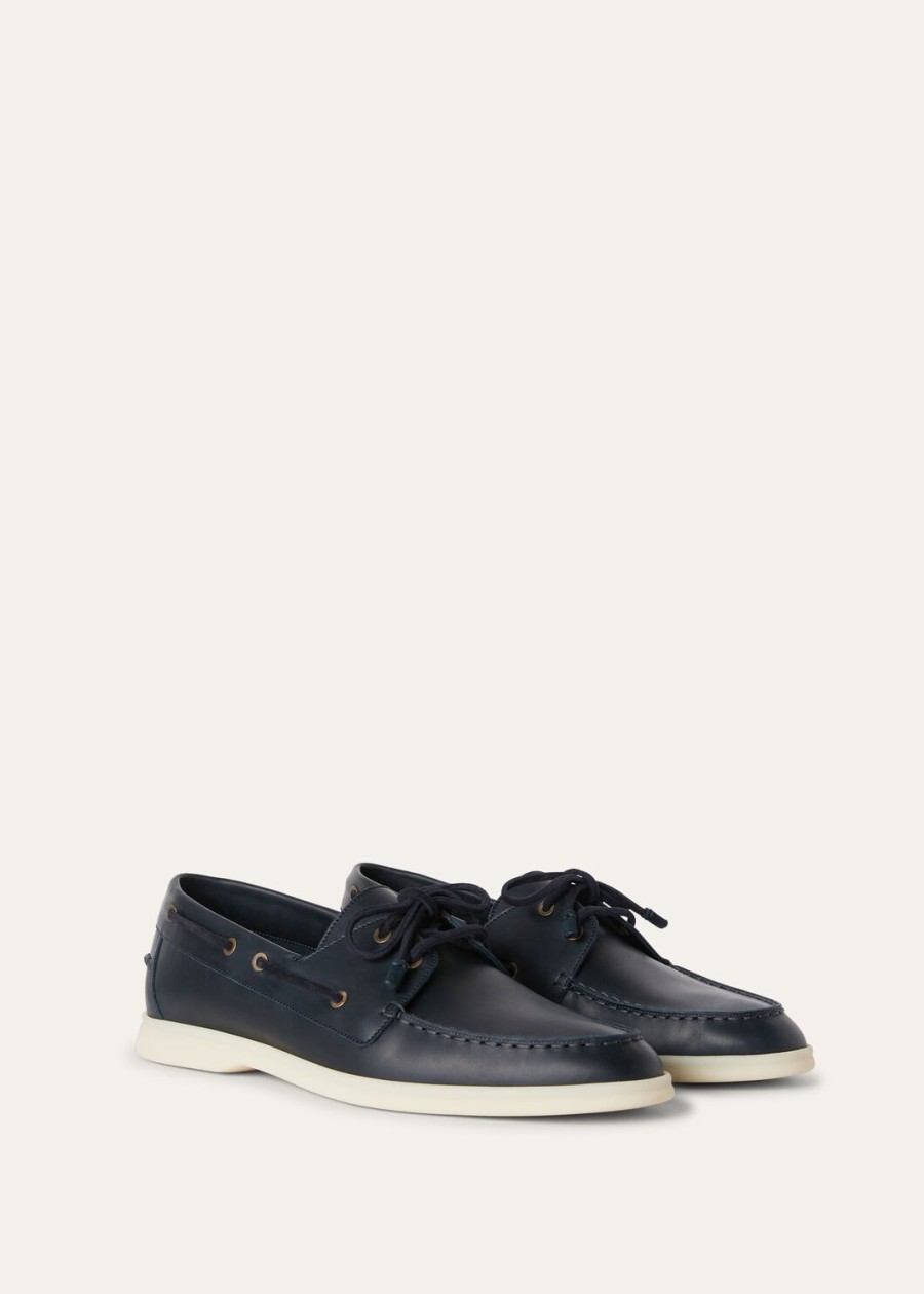 sea-sail walk loafer van kalfsleer met petroleumprint