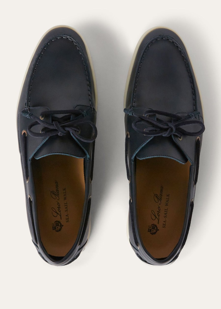 sea-sail walk loafer van kalfsleer met petroleumprint