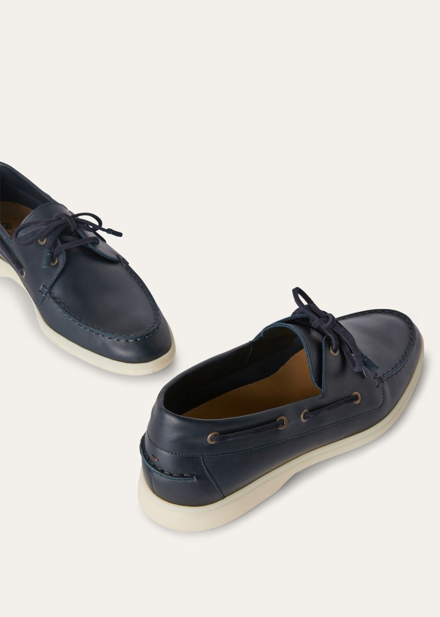 sea-sail walk loafer van kalfsleer met petroleumprint