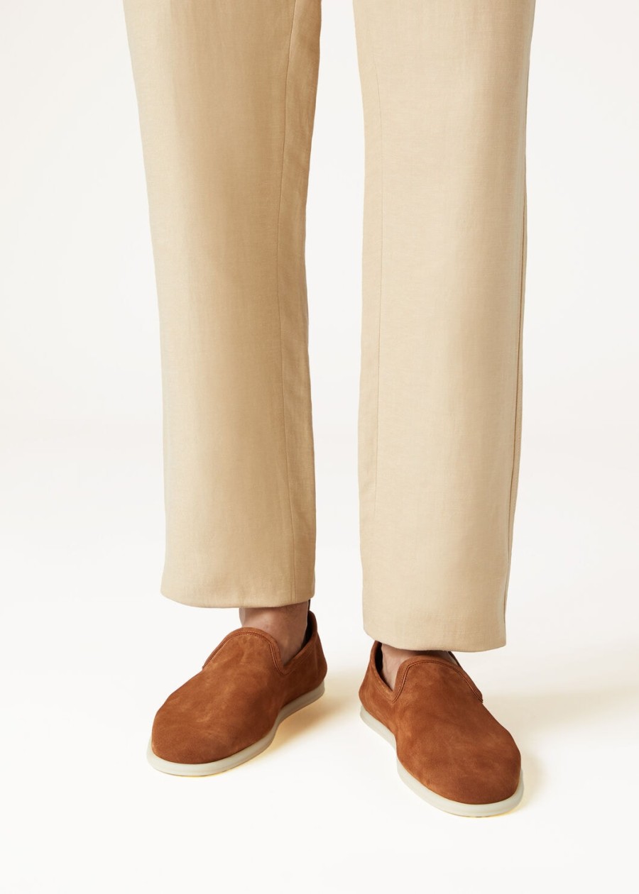 venice walk loafers van suède bruin kalfsleer