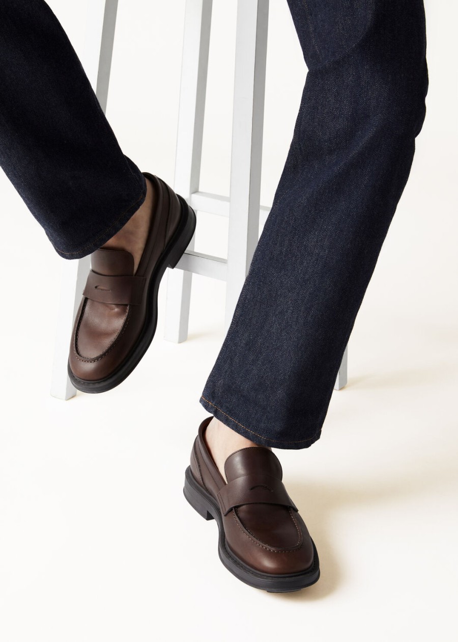 travis loafer van ultradonkerbruin kalfsleer