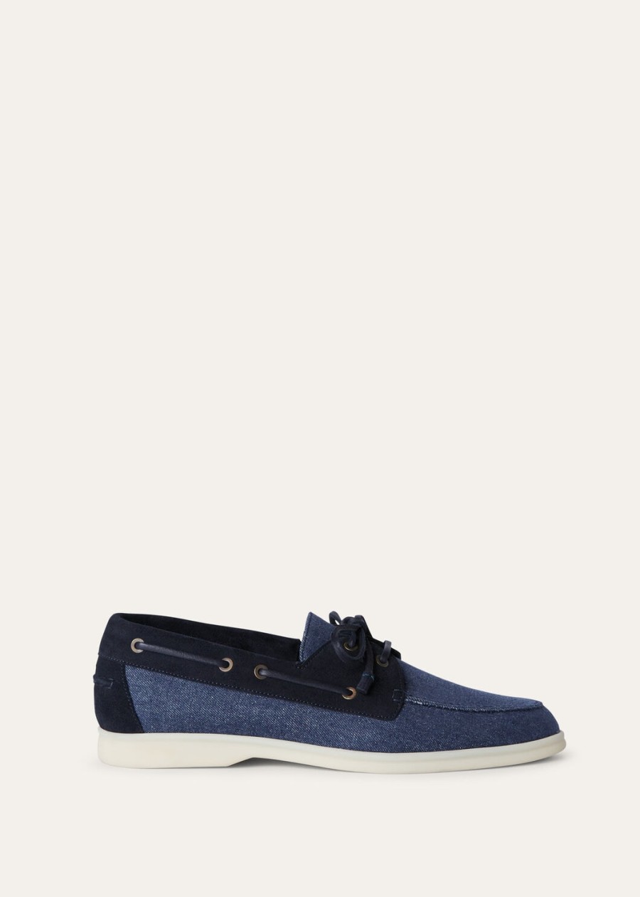 loafers sea-sail walk denim flower surge blue
