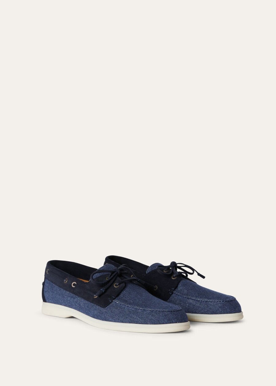 loafers sea-sail walk denim flower surge blue