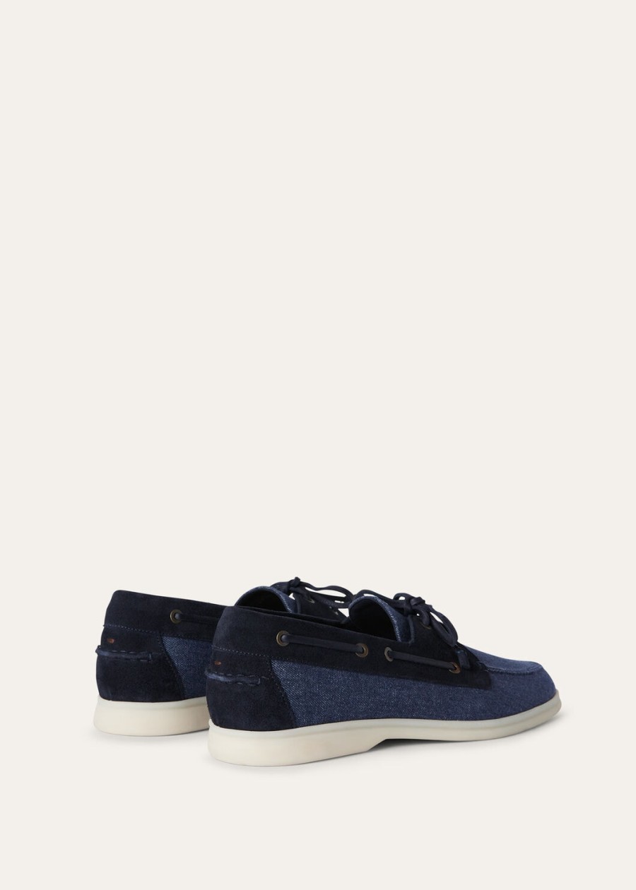 loafers sea-sail walk denim flower surge blue