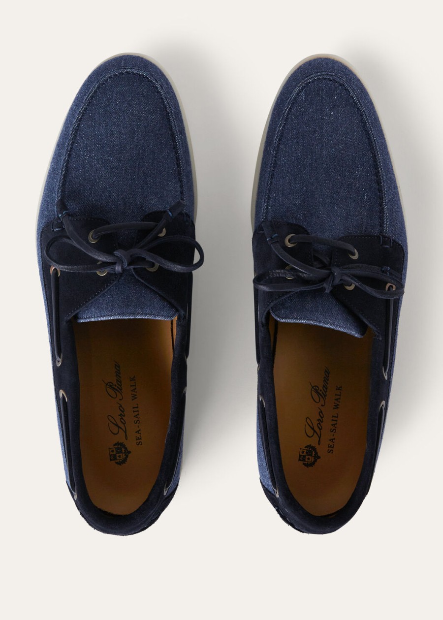 loafers sea-sail walk denim flower surge blue