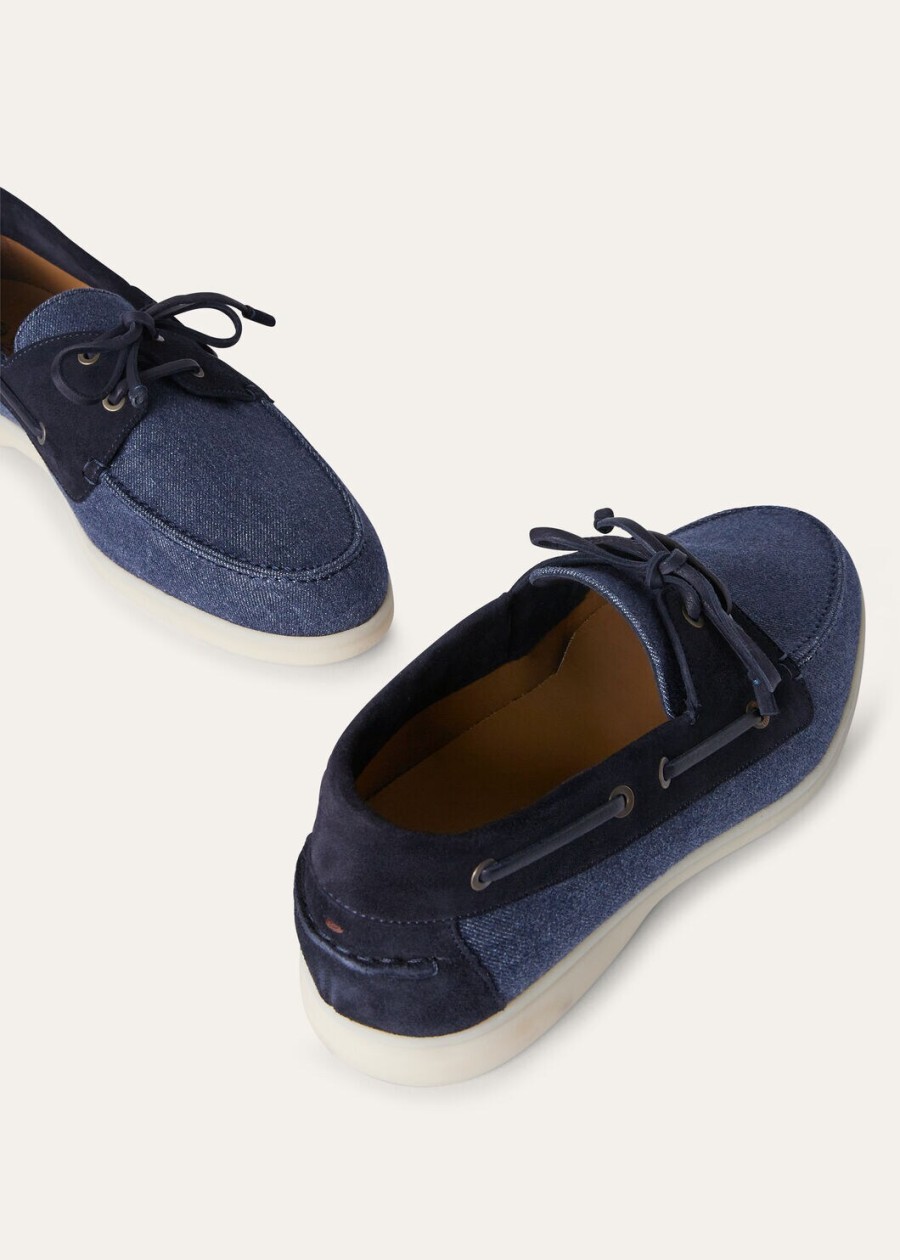 loafers sea-sail walk denim flower surge blue