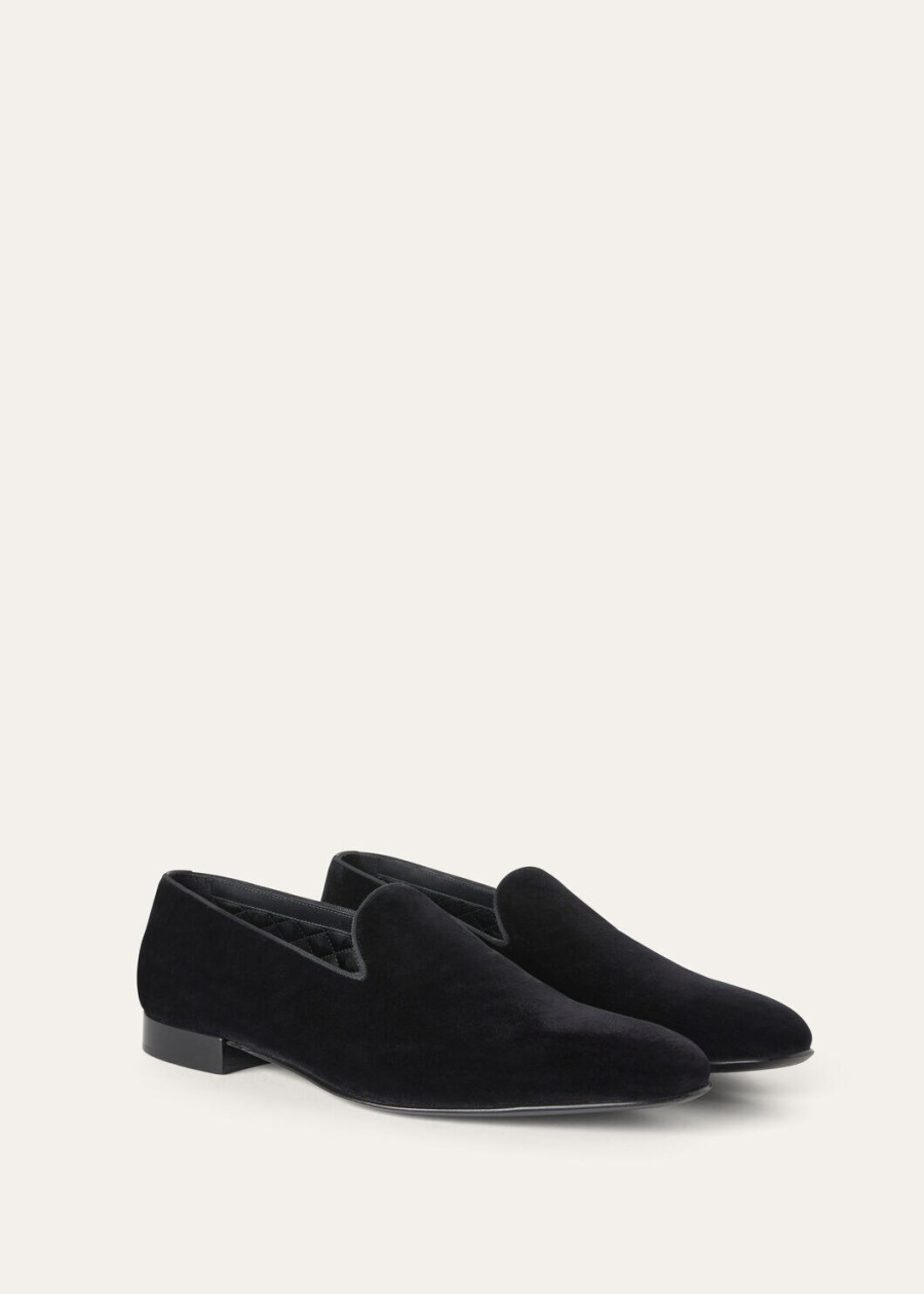 henry walk slippers van katoen en zijde zwart