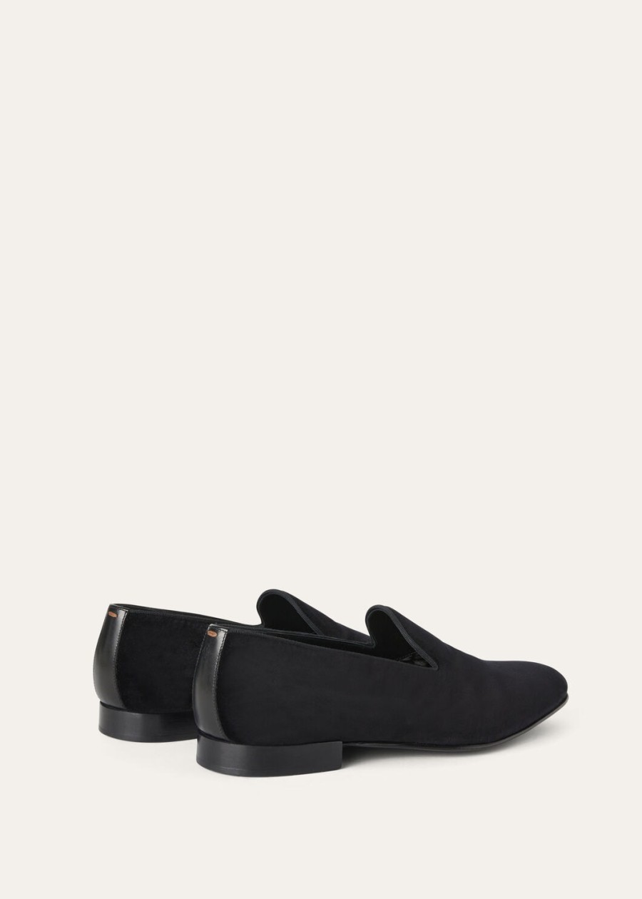 henry walk slippers van katoen en zijde zwart