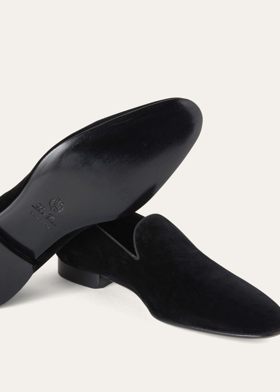 henry walk slippers van katoen en zijde zwart