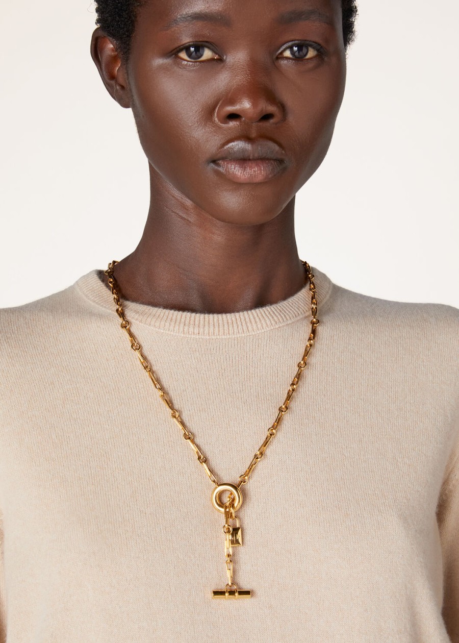 mijn bedeltjes messing ketting met gouden zonjuweel