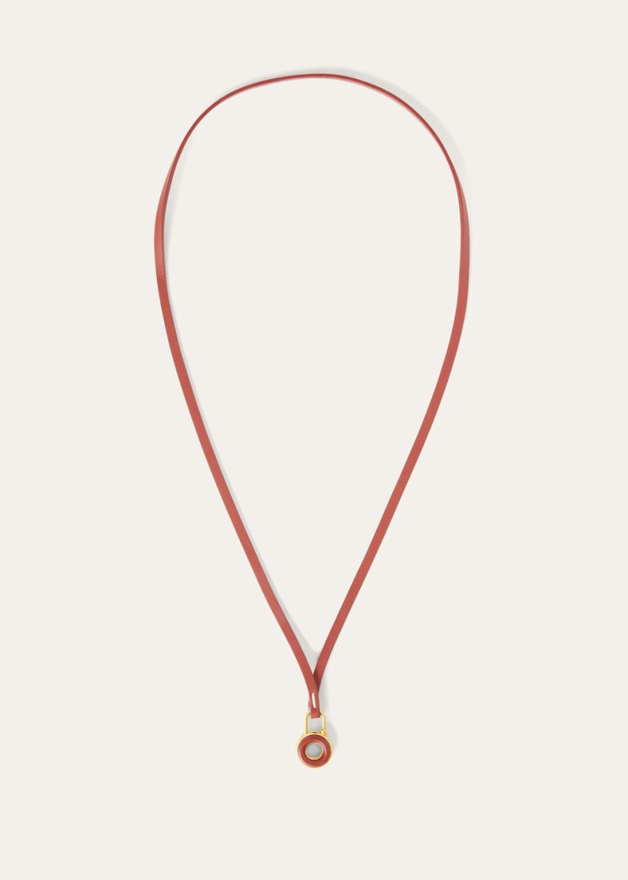 bedelketting van diep kummeljewel sun goudkleurig kalfsleer