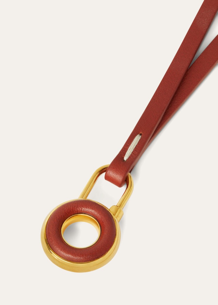 bedelketting van diep kummeljewel sun goudkleurig kalfsleer