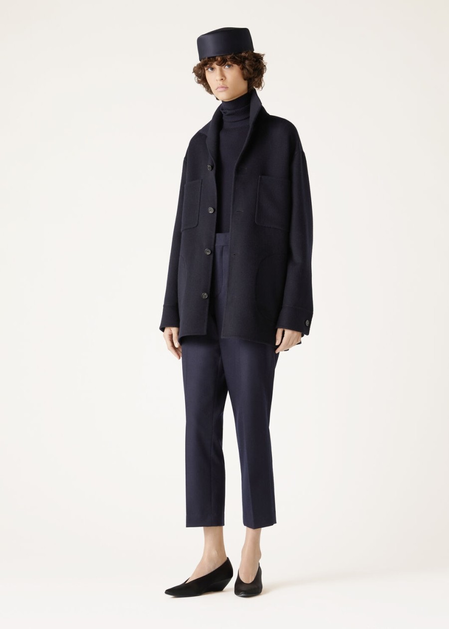 jillian marineblauwe kasjmier overshirt