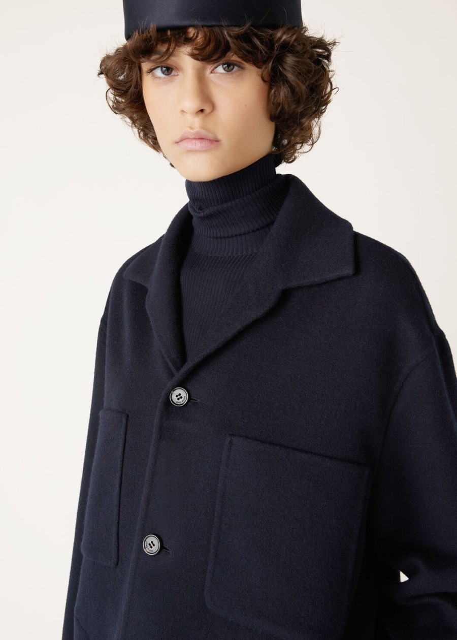 jillian marineblauwe kasjmier overshirt