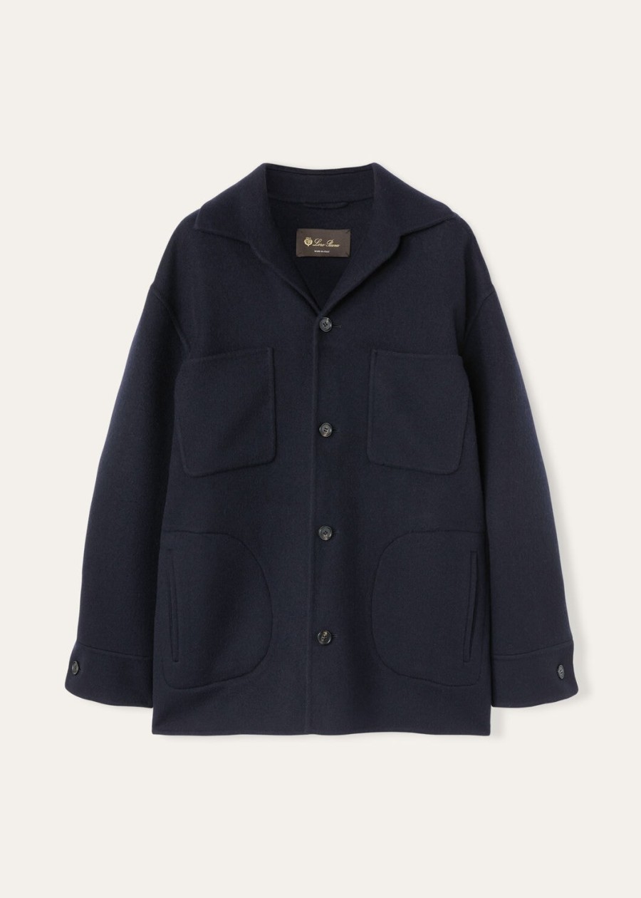 jillian marineblauwe kasjmier overshirt