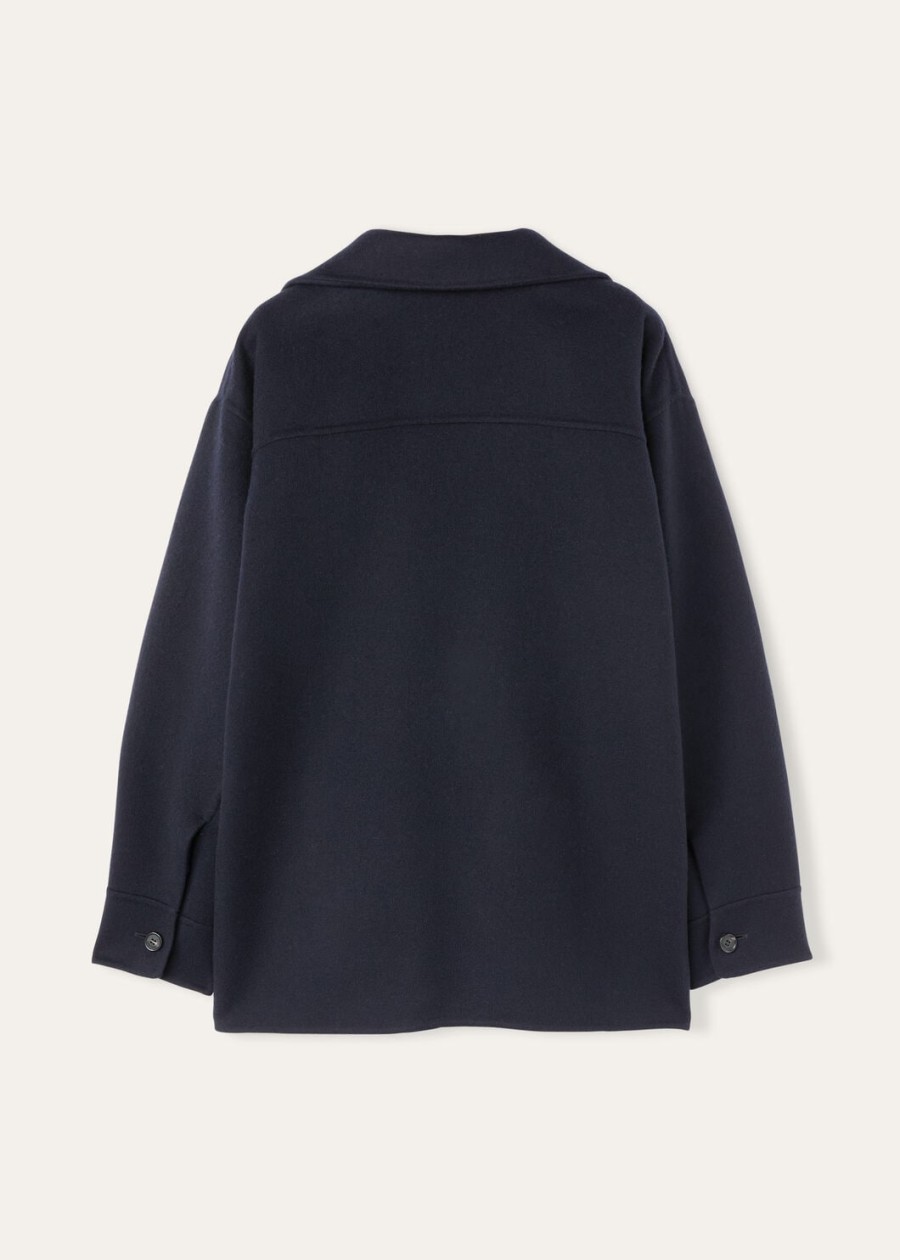 jillian marineblauwe kasjmier overshirt