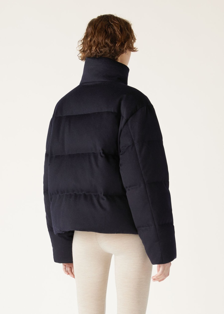 jools kasjmier donsjas marineblauw