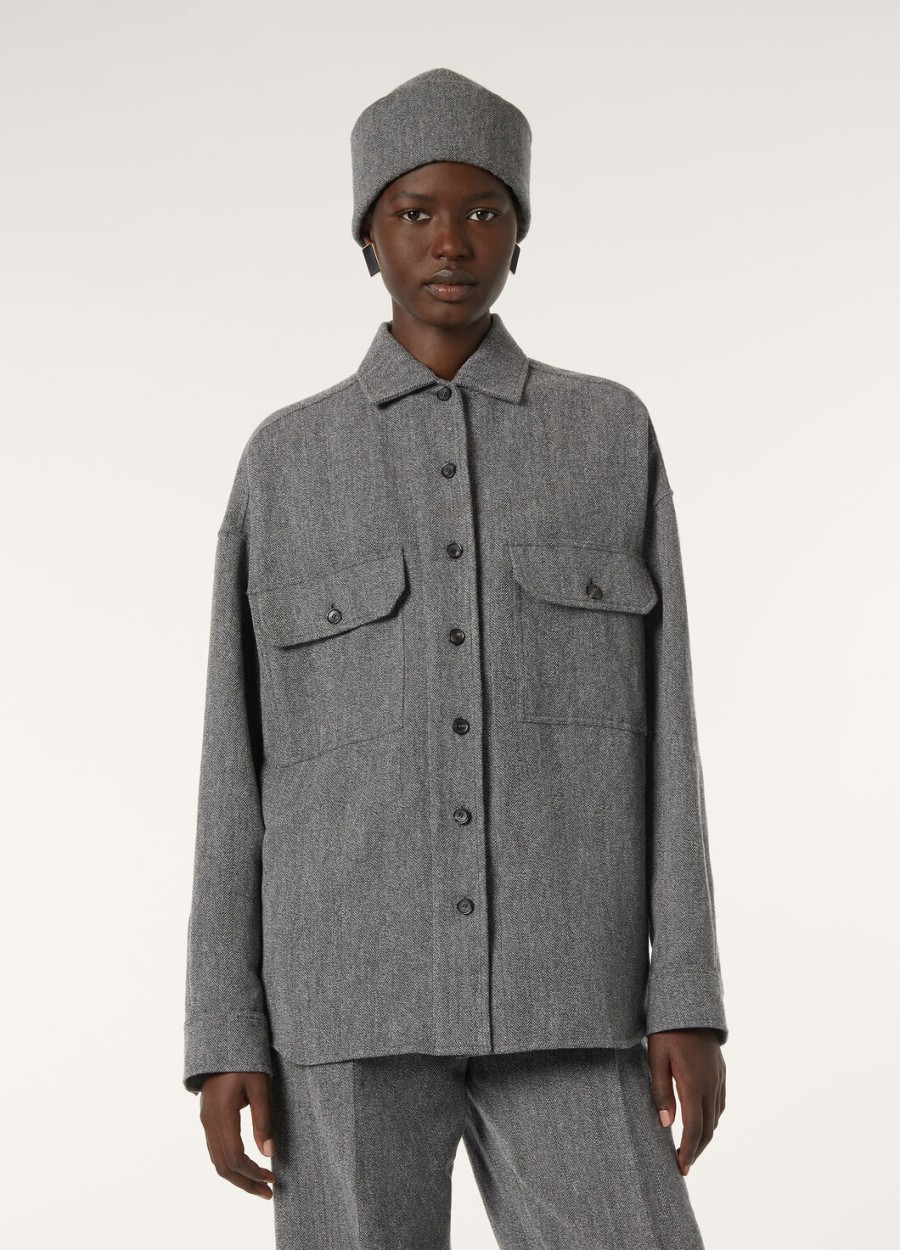 darby overshirt van zuivere kasjmierwol in marineblauw