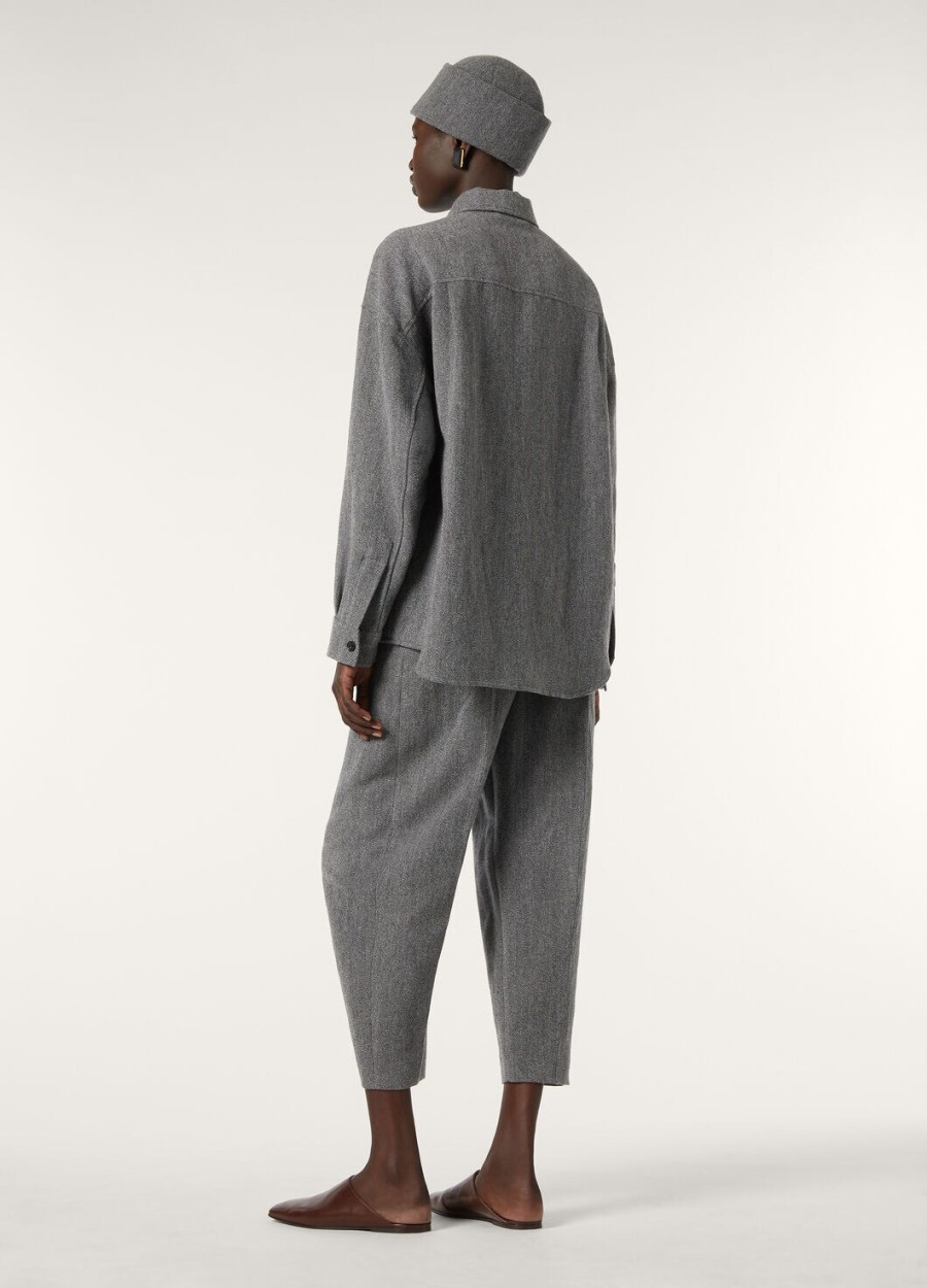 darby overshirt van zuivere kasjmierwol in marineblauw