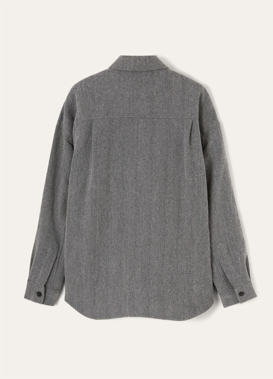 darby overshirt van zuivere kasjmierwol in marineblauw