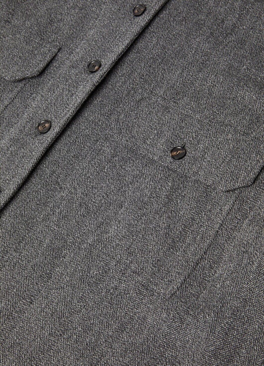 darby overshirt van zuivere kasjmierwol in marineblauw