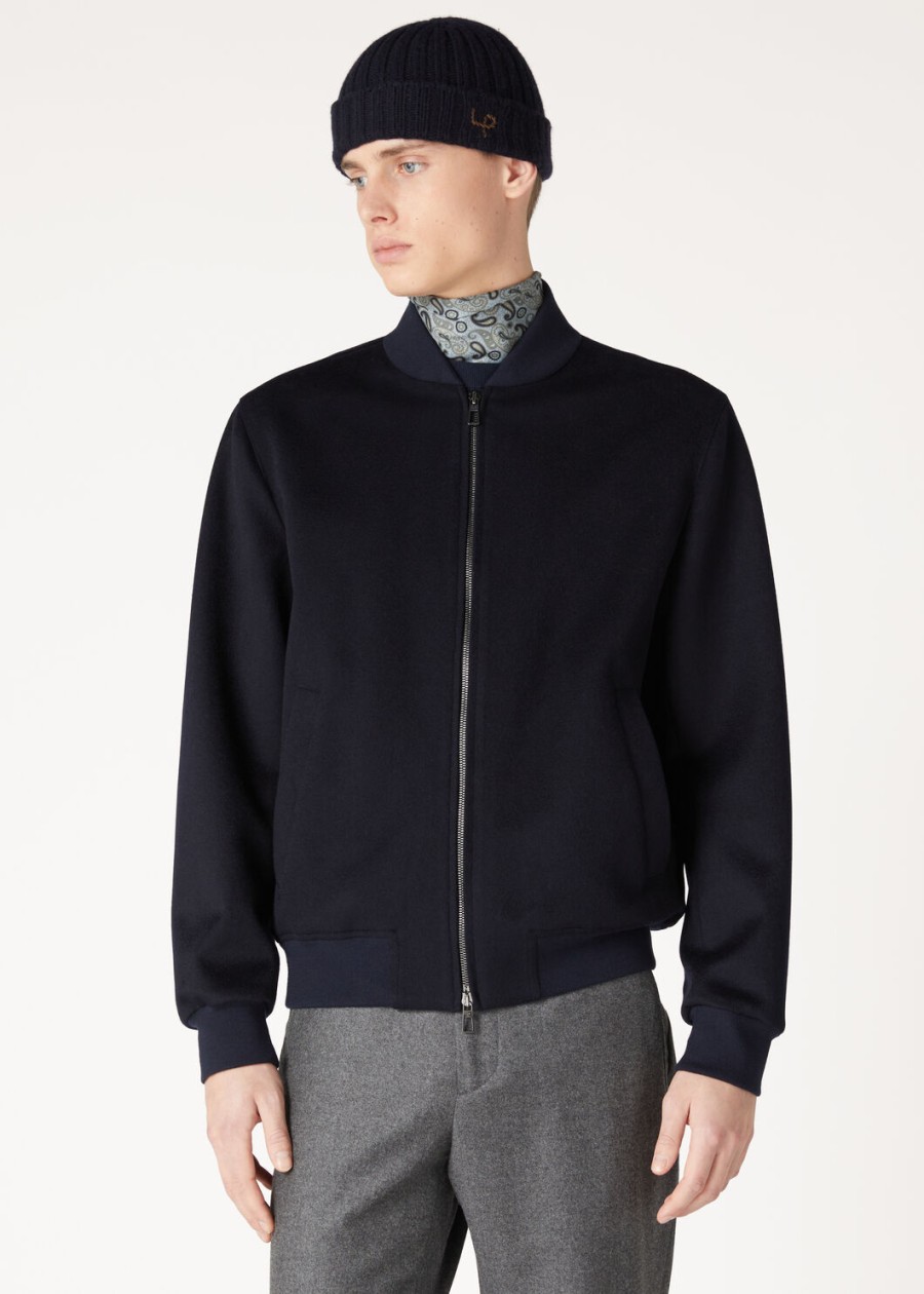 lp ivy cashmere bomberjack - storm system marineblauw