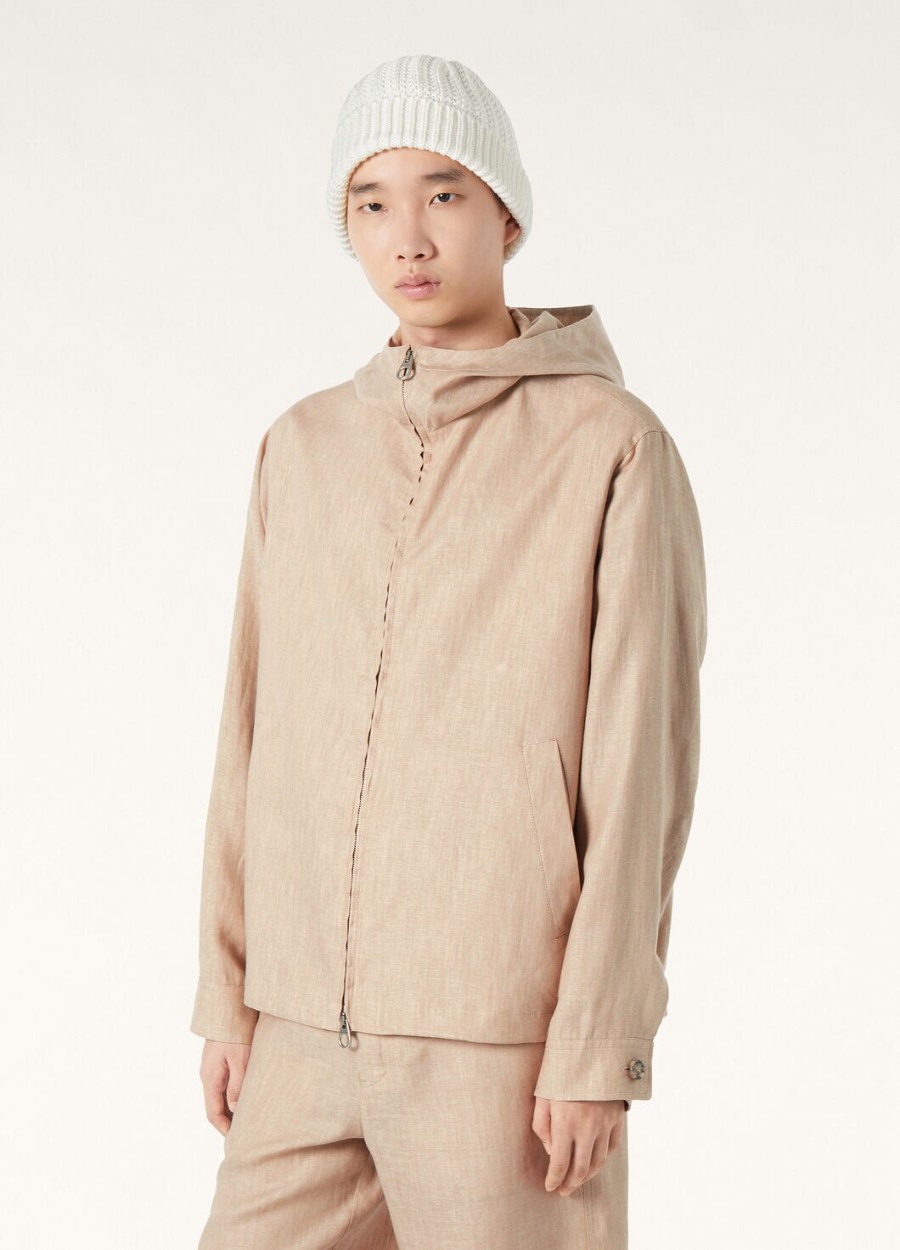 dennis blouson linnenkorrel beige