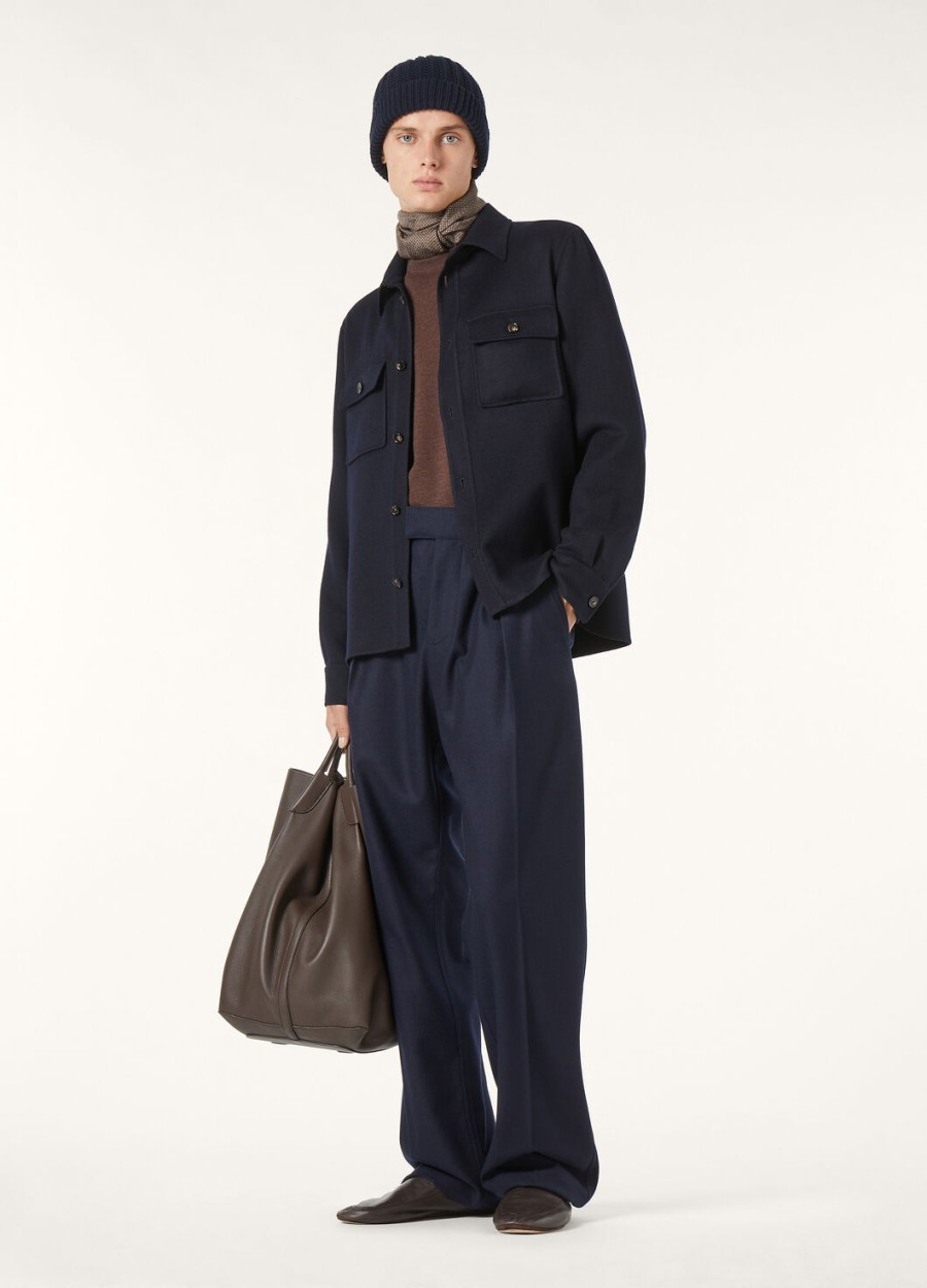 jim cashmere marineblauwe oversized blouse