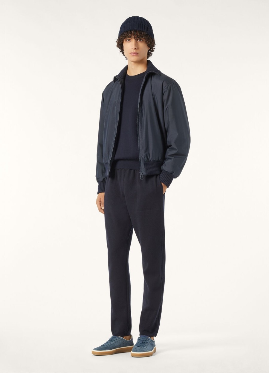 denzel zijden bomberjack - storm system marineblauw