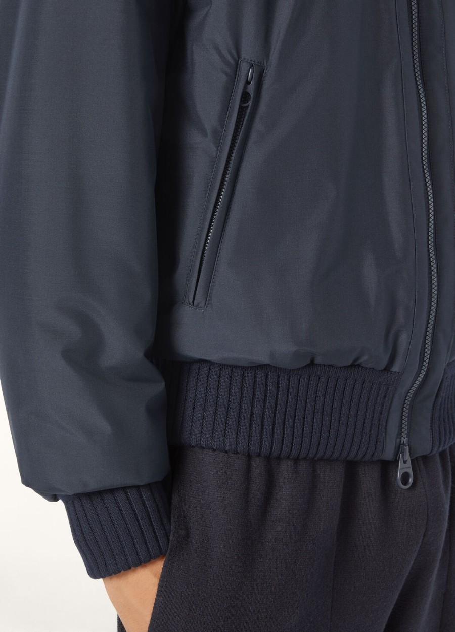 denzel zijden bomberjack - storm system marineblauw
