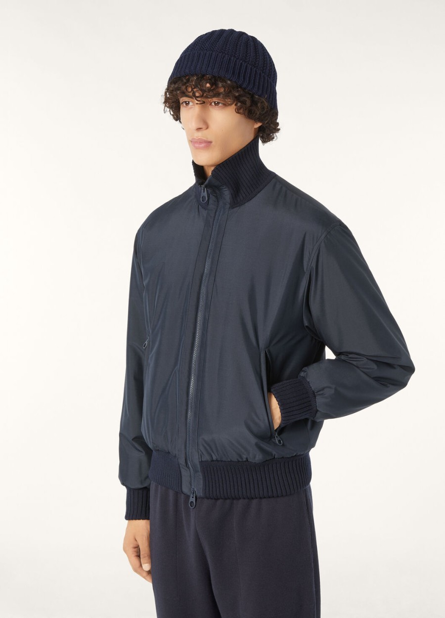 denzel zijden bomberjack - storm system marineblauw