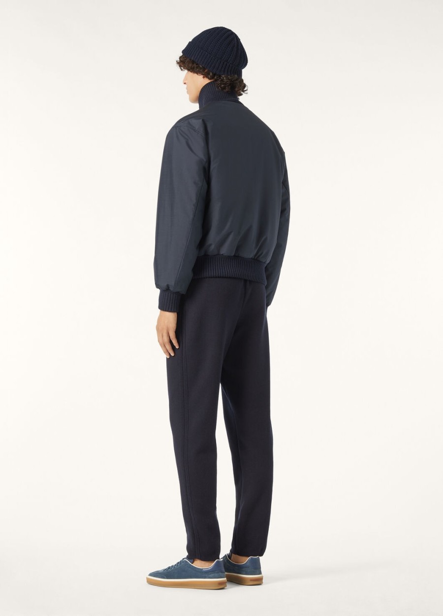 denzel zijden bomberjack - storm system marineblauw