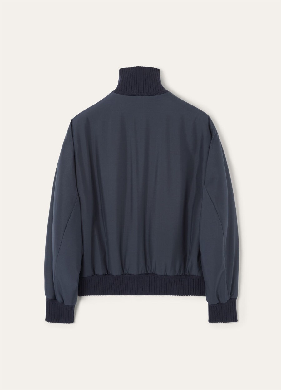 denzel zijden bomberjack - storm system marineblauw