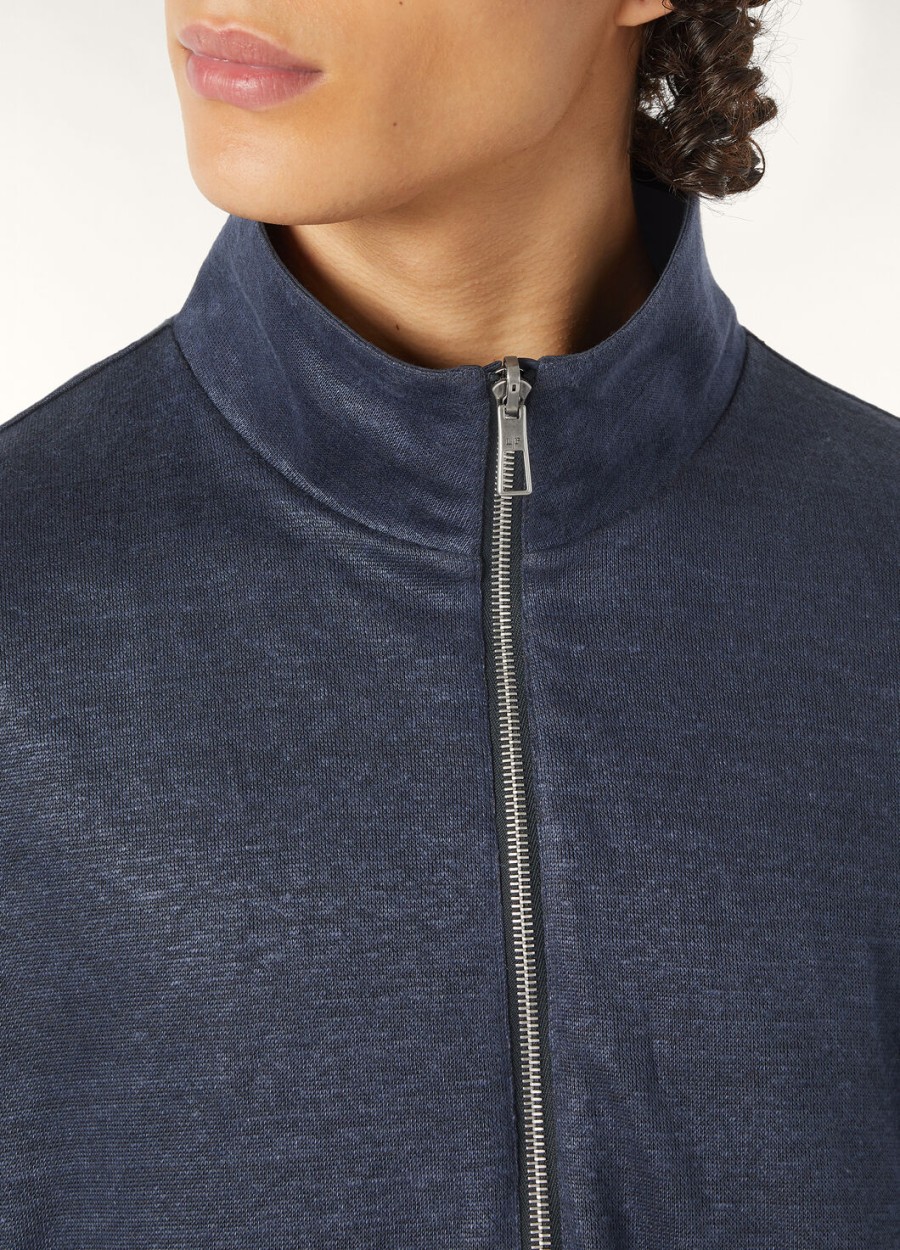 loro piana microfiber bomberjack - storm system marineblauw