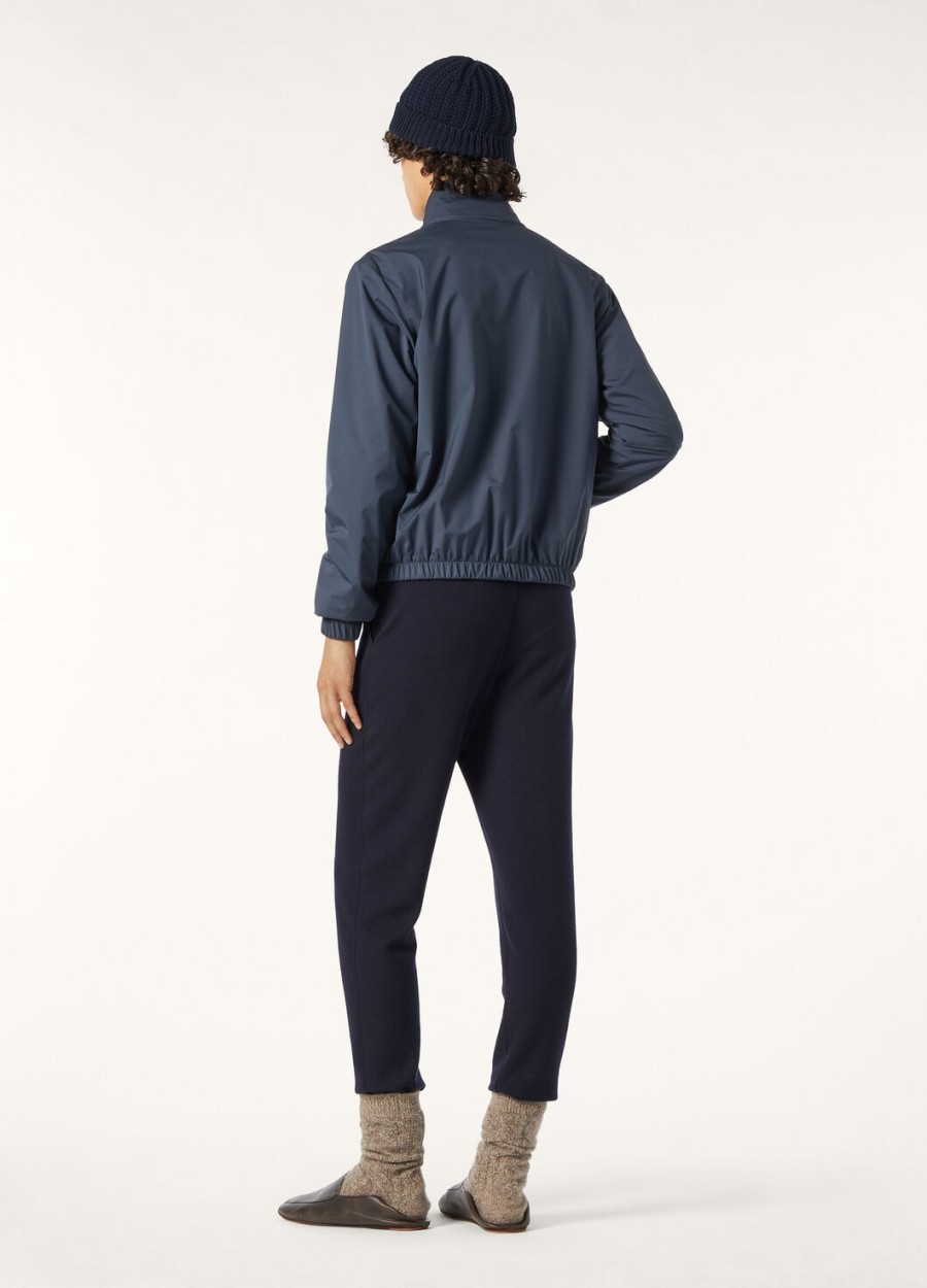 loro piana microfiber bomberjack - storm system marineblauw