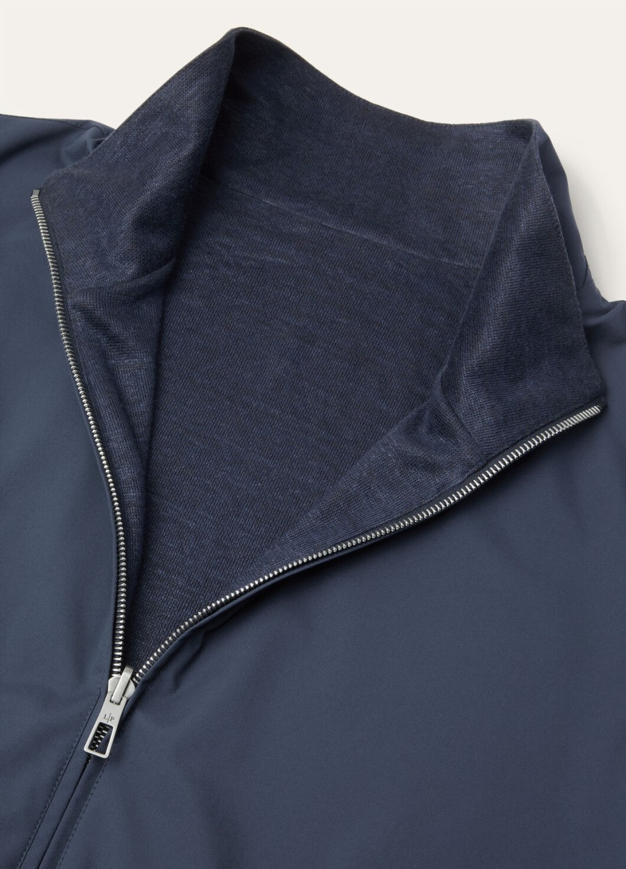 loro piana microfiber bomberjack - storm system marineblauw
