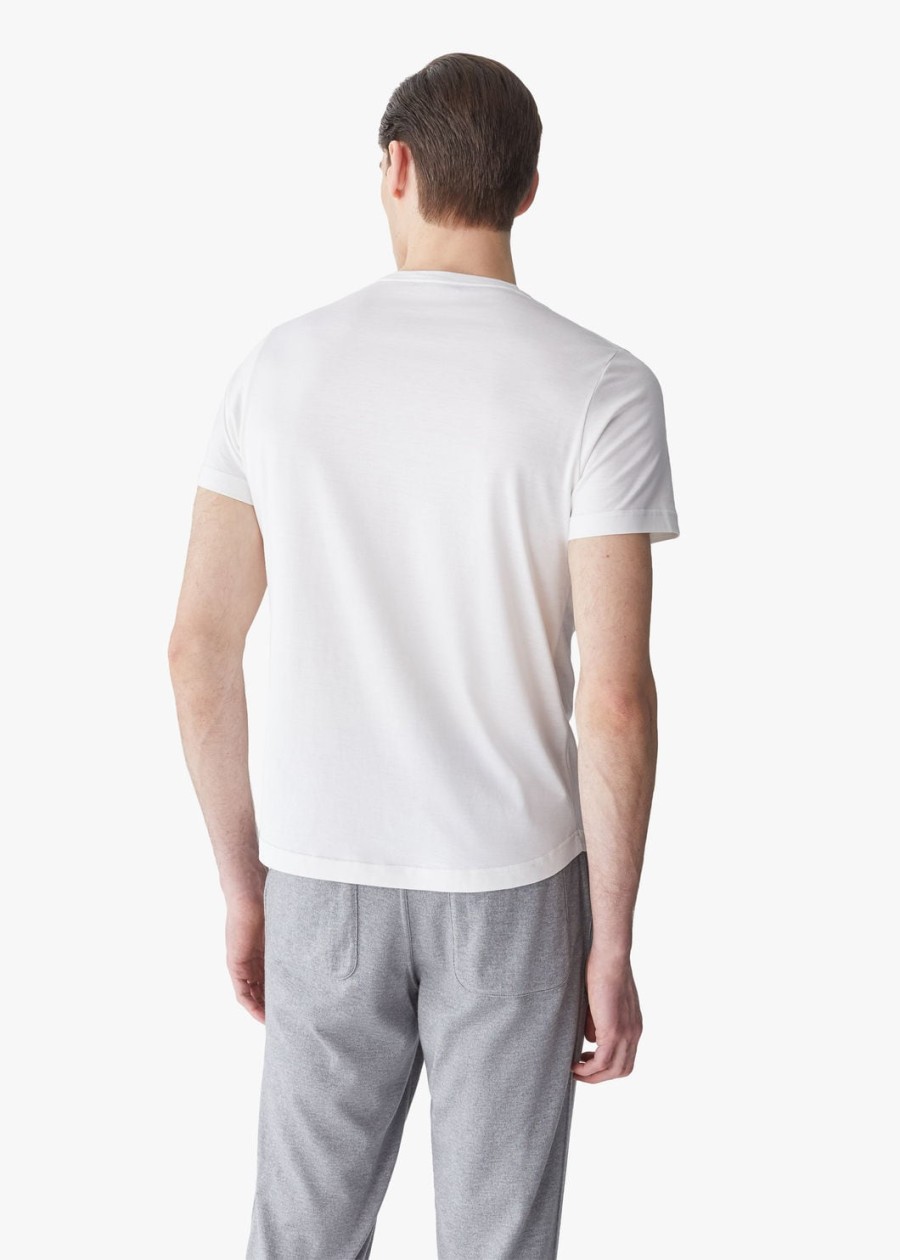 zacht katoen-zijden t-shirt optisch wit