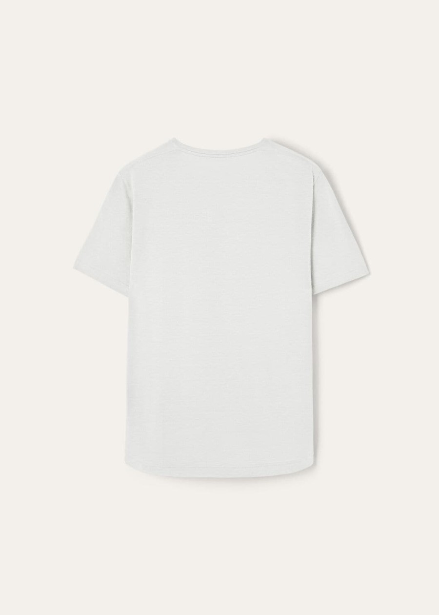zacht katoen-zijden t-shirt optisch wit